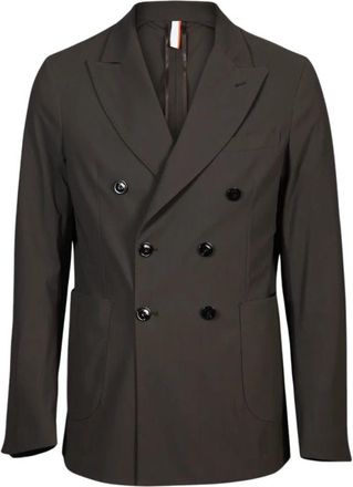 PMDS Premium Mood Denim Superior Eritea Double-Breasted Blazer - Heren - Blazers - Bruin - S - Leer - Jassen