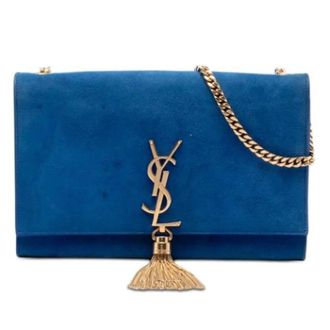 Saint Laurent Pre-owned Kate Schoudertas - Dames - Pre-owned - Blauw - Maat: ONE Size Leer