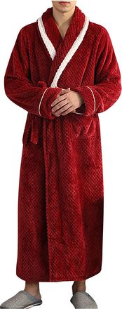 Generic Mens Brushed Ponte Robe Dressing Gown with Pockets Super Soft Luxury Hooded Dressing Gown for Women Men Fleece Dressing Gown with Belt Hooded Bathrobe