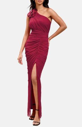 Lipsy Red Corsage One Shoulder Gown at Nordstrom, Size 12 Us