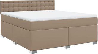 vidaXL Vidaxl - Box Spring Bed with Mattress Cappuccino 180x200 cm Faux Leather