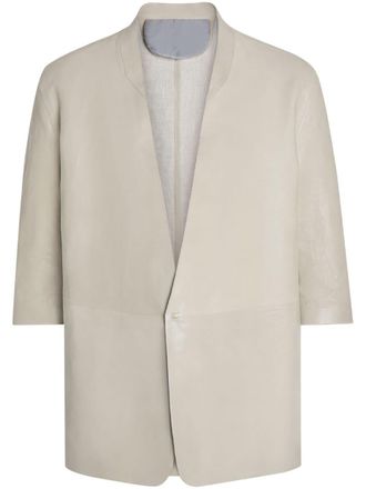 Ermenegildo Zegna Oasi linen jacket - men - Linen/Flax/Leather - 52 - Neutrals