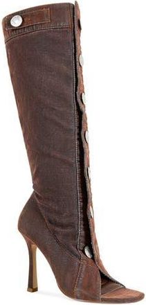 Azalea Wang Kazuki Denim Knee High Boots in Orange at Nordstrom Rack, Size 7.5