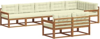 vidaXL Conjunto De Sof&aacute;s De Exterior 8 Uds. Natural Y Crema Vidaxl