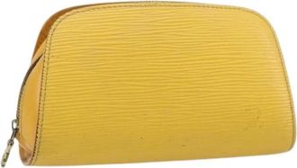 Louis Vuitton Pre-owned Pouch - Dames - Vintage Mini Tas - Geel - ONE Size - Leer - Vintage