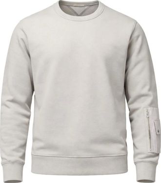 Ten c Sweatshirts, male, Gray, Size: M Logo Patch Crewneck Sweatshirt