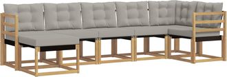 vidaXL Conjunto De Sof&aacute;s De Exterior 7 Uds. Blanco Y Gris Claro Vidaxl