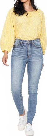 Judy Blue High Waist Tummy Control Vintage Shield Skinny Jeans In Blue