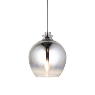 Loops Metallic Chrome Ceiling Pendant Light Obre Glass Finish Hanging Interior Fitting in Clear