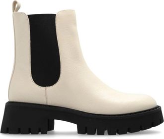 Michael Kors Beige lederen enkellaarsjes - Dames - Chelseaboots - Beige - 40 EU - Leer - Schoenen