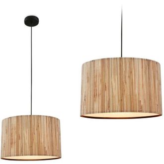 Briloner Lampada a sospensione Briloner Slama, paralume in alghe marine, stile boho, attacco E27, naturale, &Oslash;35 x 128 cm