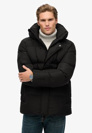Superdry Steppjacke SUPERDRY HOODED 5 BAFFLE SPORTS PUFFER, Herren, Gr. XXL, schwarz, Web, Obermaterial: 100% Polyester, unifarben, relaxed fit normal, Jacken 
