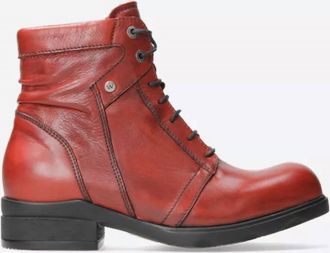 Wolky Womens Leather Lace Up Boot In Terra