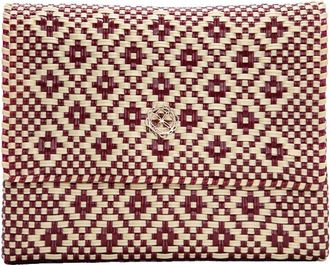 Lola's Bag Womens Handmade Aztec Long Metal Chain Strap Crossbody Bag In Burgundy/beige