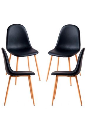 Regalos Miguel Regalos Miguel - Packs Sillas Comedor - Pack 4 Sillas Teok Polipiel - Negro