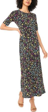 Vince Camuto Floral Print Maxi Dress in Rich Black at Nordstrom, Size Medium