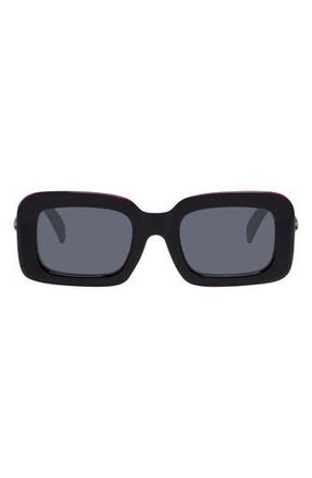 Kurt Geiger 49mm Rectangular Sunglasses in Black/Fuchsia Crystal Bilayer at Nordstrom Rack