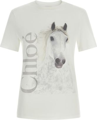 Chlo&eacute; White Printed T-shirt