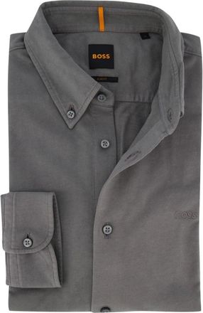 HUGO BOSS Overhemden, Heren, Grijs, XL, Katoen, Casual Jersey Shirt