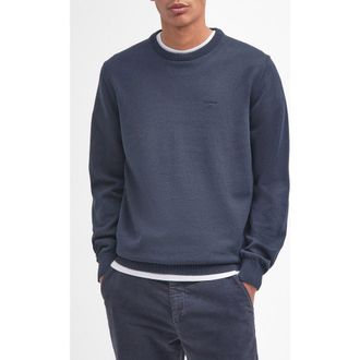 Barbour Pima Cotton Crewneck Sweater in Navy at Nordstrom, Size X-Large