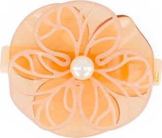 Alexandre de Paris Boheme camelia acetate hair barette in Peach at Nordstrom, Size Medium