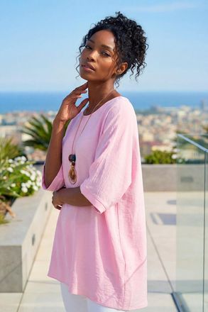 Roman Tunic Top with Necklace