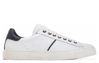 Base London Beck Leather Mens Trainers - White - Size UK 12