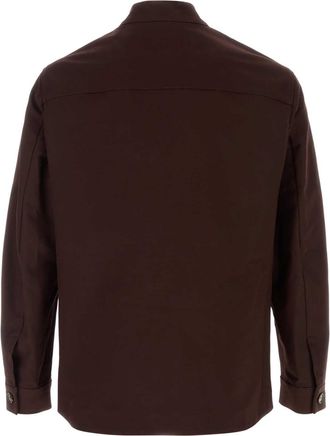 Umit Benan Mens Stretch Cotton Jacket Brown Elastane