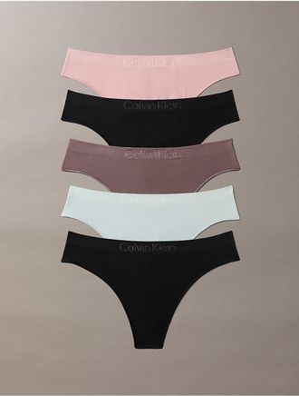 Calvin Klein Womens Bonded Flex Seamless 5-Pack Thong - Multi - XL