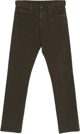 Canali Jeans met logopatch - Bruin