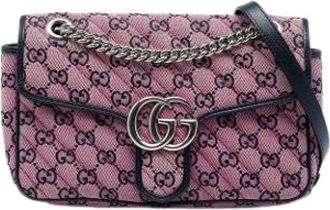 Gucci Pre-owned Canvas Shoulder Bag - Dames - Pre-owned - Roze - Maat: ONE Size Leer