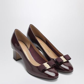 Ferragamo Plum Vara Bow Pumps