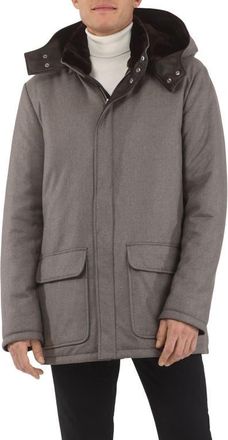 Gorski Mens Wool And Cashmere Blend Parka with Genuine Shearling Lining in Taupe/brown at Nordstrom, Size Xx-Large