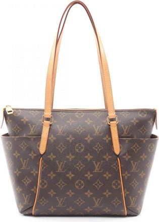 Louis Vuitton Brown Monogram Coated Canvas Leather Handbag Tote Bag (Pre-Owned)