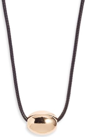 Open Edit Orb Accent Cord Necklace in Gold- Black at Nordstrom