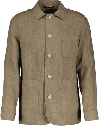 HUGO BOSS Heren, Jassen, Bruin, Maat: 2XL Linnen
