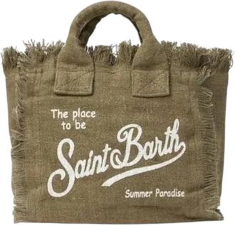 MC2 Saint Barth Vanity Mini - Dames - Handtassen - Groen - ONE Size - Linnen - Tassen