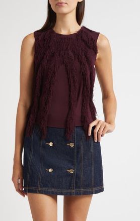 Ulla Johnson Bonnie Fray Sleeveless Top in Mahogany at Nordstrom, Size X-Large