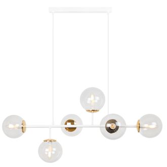 OEM L&aacute;mpara De Techo Siena Oro Blanco 6 L&aacute;mpara Plana Sin Pantalla E14 Brazos Largos