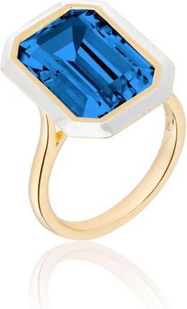 Goshwara Queen Emerald Cut Ring in Deep Blue /White at Nordstrom, Size 7