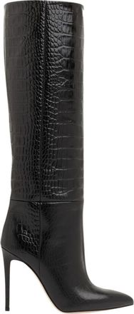 PARIS TEXAS Black Textured Charcoal Boots