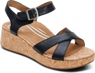 Aetrex Womens Flora Wedge In Black