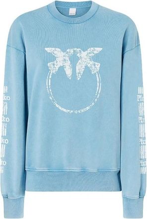 Pinko Mindeloe 63 Sweatshirt - Dames - Sweatshirts - Blauw - L - Katoen - Hoodies & sweatvesten