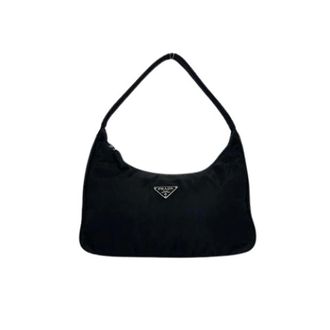 Prada Pre-owned Shoulder Bags, female, Black, Size: ONE SIZE Pre-owned Tessuto Nylon Handbag