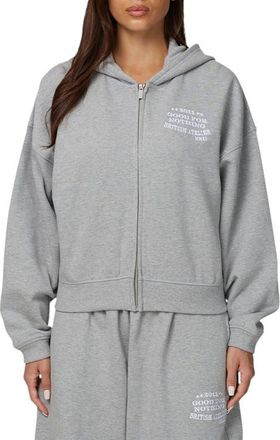 Good For Nothing Cropped Zipped Icarus Hoodie in Grey at Nordstrom, Size X-Small