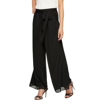 Alex Evenings Womens Wide Leg Chiffon Dress Pant for Mother of The Bride, Elegant Party Outfit (Petite and Regular Sizes), Black, XL