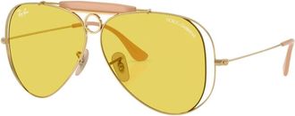 Ray-Ban Sunglasses, unisex, Yellow, Size: 54 MM The Shooter Sunglasses