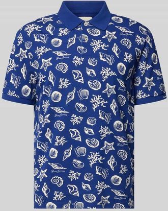 GANT Regular Fit Poloshirt mit Allover-Motiv-Print in Marine, Gr&ouml;&szlig;e XXXL