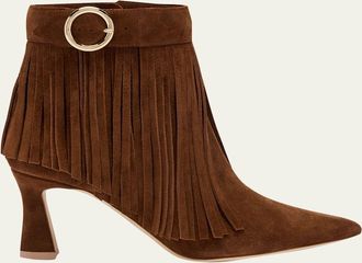 Malone Souliers 70mm Donni Fringe Suede Booties