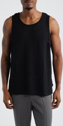 Les Deux Huxley Cotton Blend Pointelle Tank in Black at Nordstrom, Size X-Large